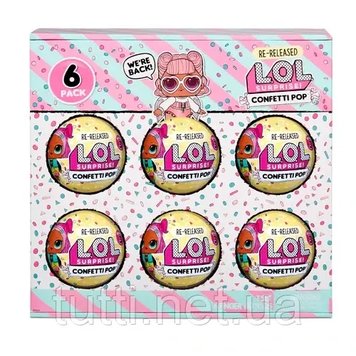 Кукла LOL Surprise Confetti Pop 6 Pack Angel - 6 Re-released Dolls Each with 9 Surprises 571605 571605 фото