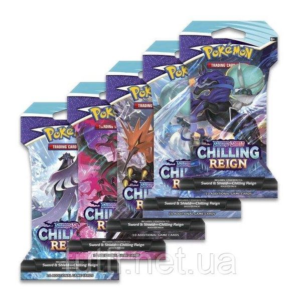 Pokémon TCG: Sword & Додатковий набір із рукавами Shield-Chilling Reign (10 карт) 177-80847 фото