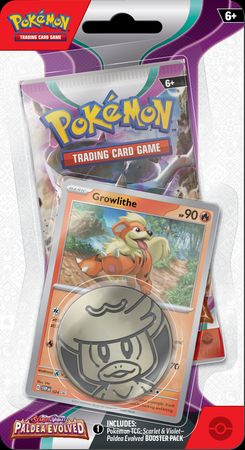 Карта Growlithe + бустер Карты TCG Pokemon Checklane Scarlet & Violet Paldea Evolved 5198456 фото