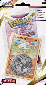 Промо-карты Scorbunny POKEMON +бустер +КОД ОРИГИНАЛ Checklane Blister Lost Origin 7072058 фото