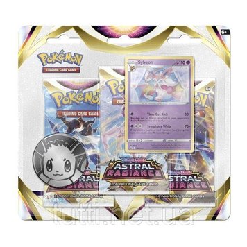 Pokémon TCG: Sword & Shield-Astral Radiance 3 Booster Packs, монеты и промо-карта Sylveon 699-17225 фото