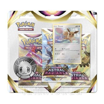 Pokémon TCG: Sword & Shield-Astral Radiance 3 Booster Packs, Coin & Промо-карта Eevee 699-17224 фото